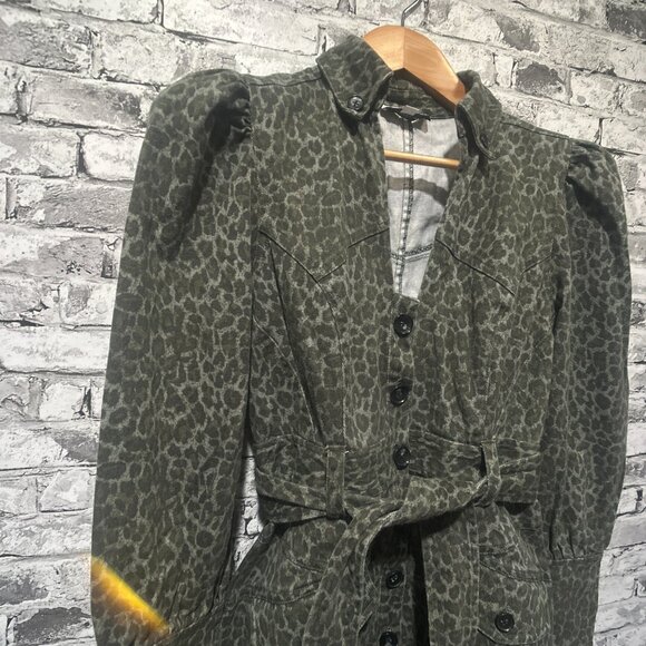 EUC Marissa Webb Mera Animal Print Cotton Canvas Jacket Womens Size 6 - Picture 3 of 15